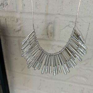 Elegant Silver Necklace with Crystal Accents